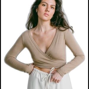 OZMA WRAP TOP XXL TEA SILK NOIL